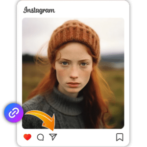 Tela mostrando onde encontrar link de um post no Instagram