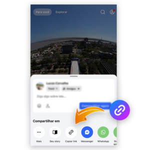 Screenshot showing how to copy a video link from Facebook.