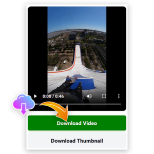Screenshot showing how to select and download the video from Facebook.